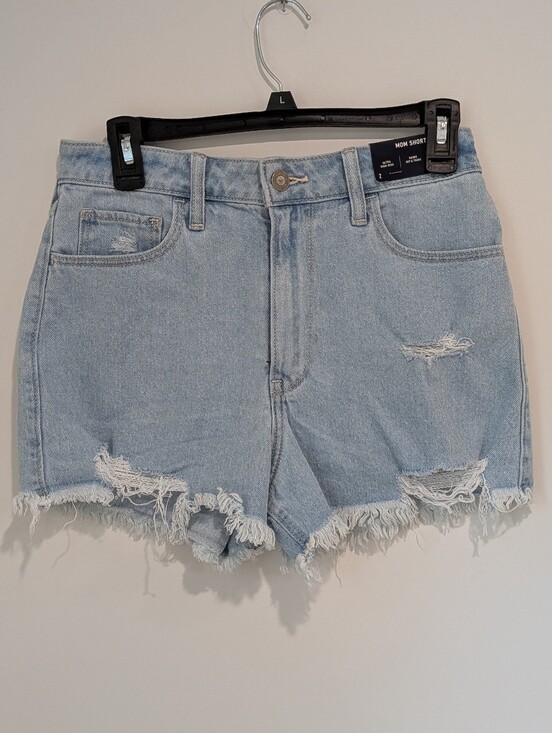 Hollister Pants - NWT Light Blue Distressed HighRise Mom Shorts Hollister (2) Denim Summer Classic